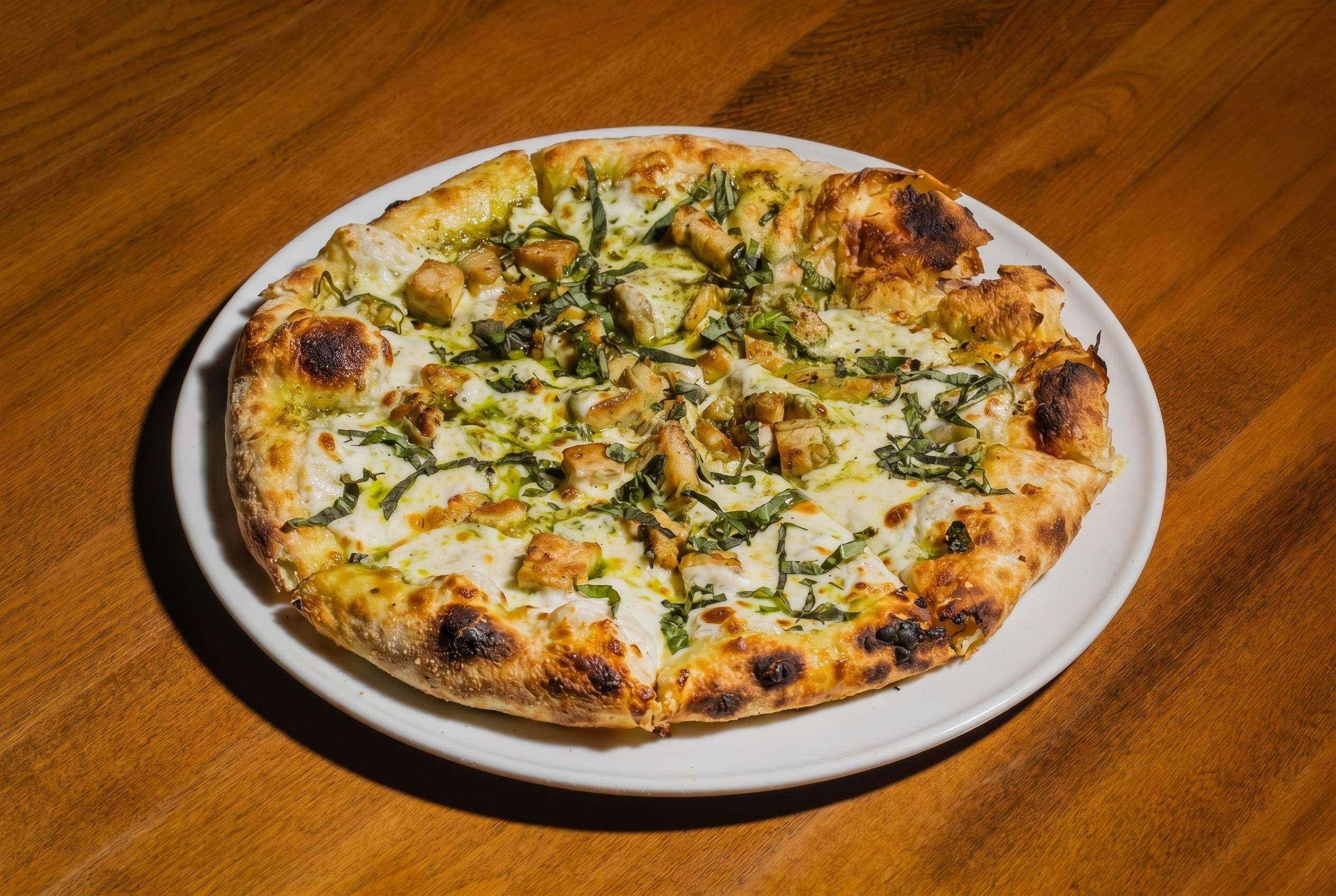 Chicken Pesto Pizza.