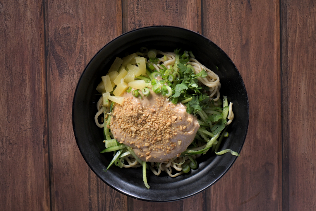 D-3 Peanut Butter Noodles with diced Pineapple (花生酱拌面).