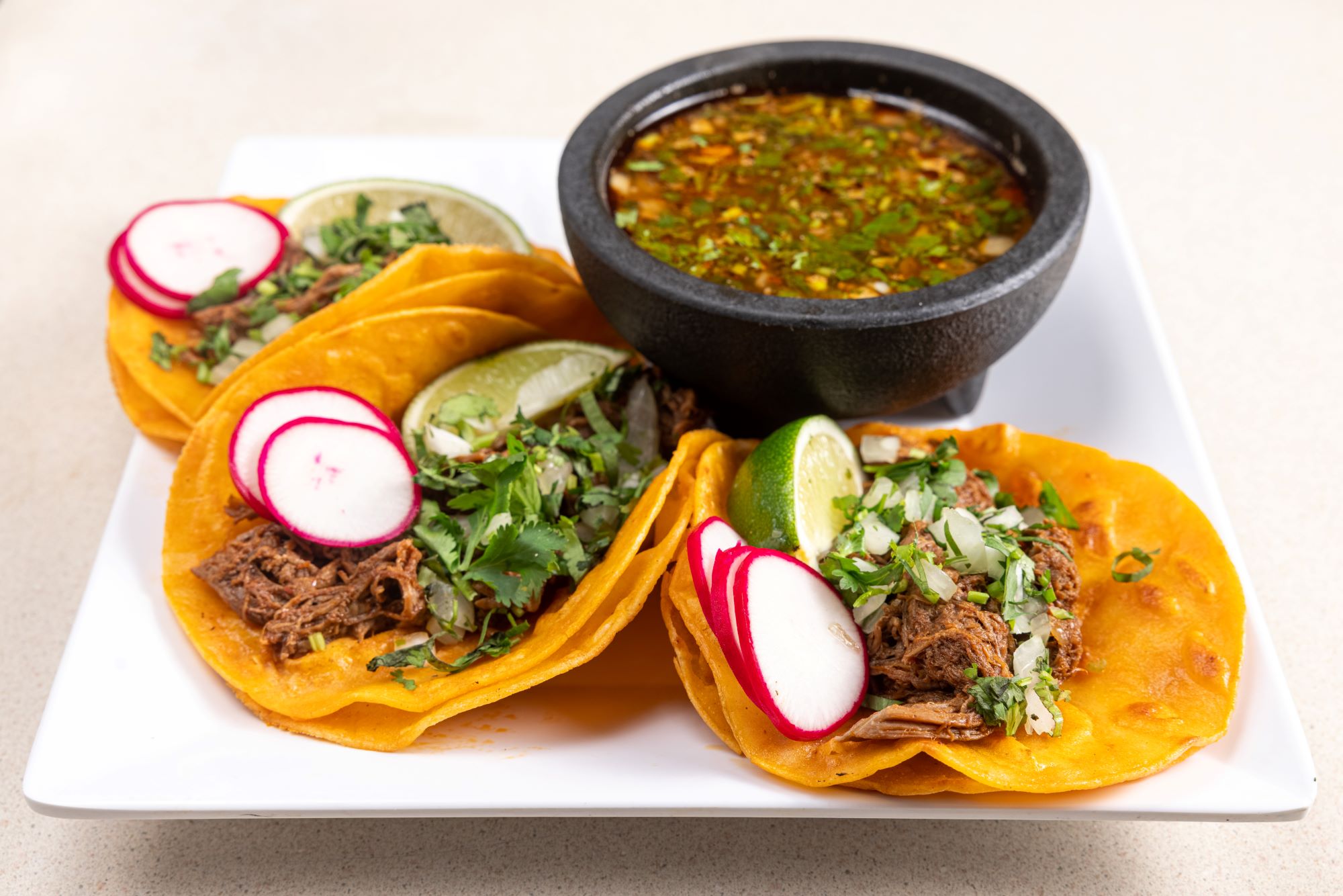 Birria Taco w. Consommé (Order of 3).