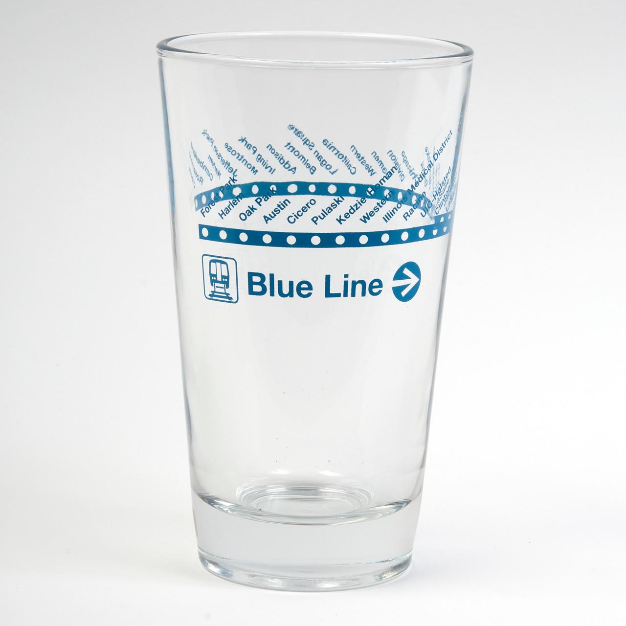 Blue Line Pint Glass.