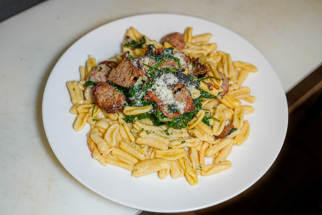 Pasta with Sausage and Broccoli Rabe Oil & Garlic.