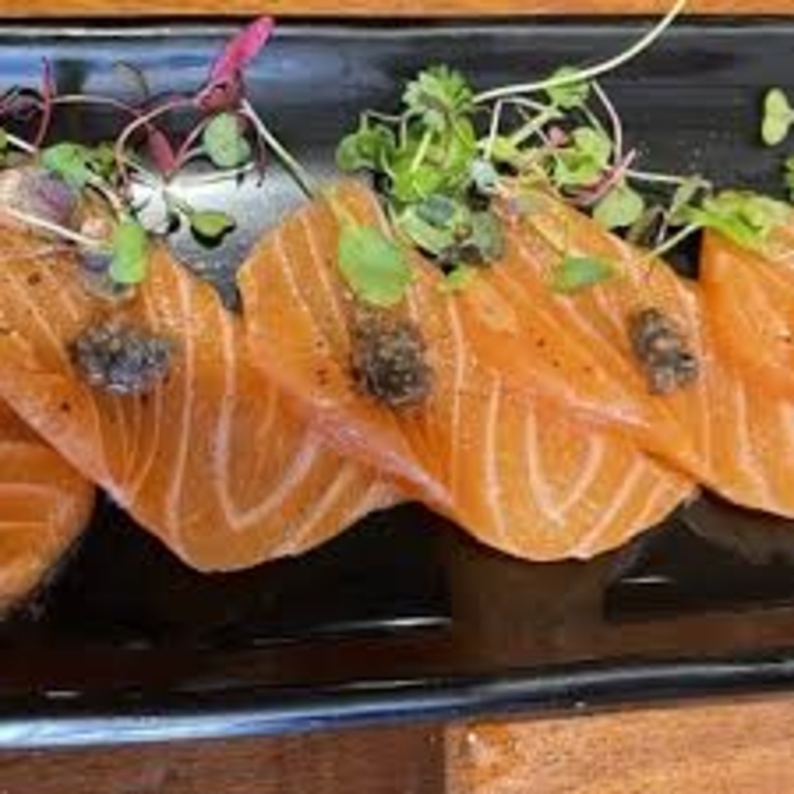 Salmon with Black Truffle Carpaccio.