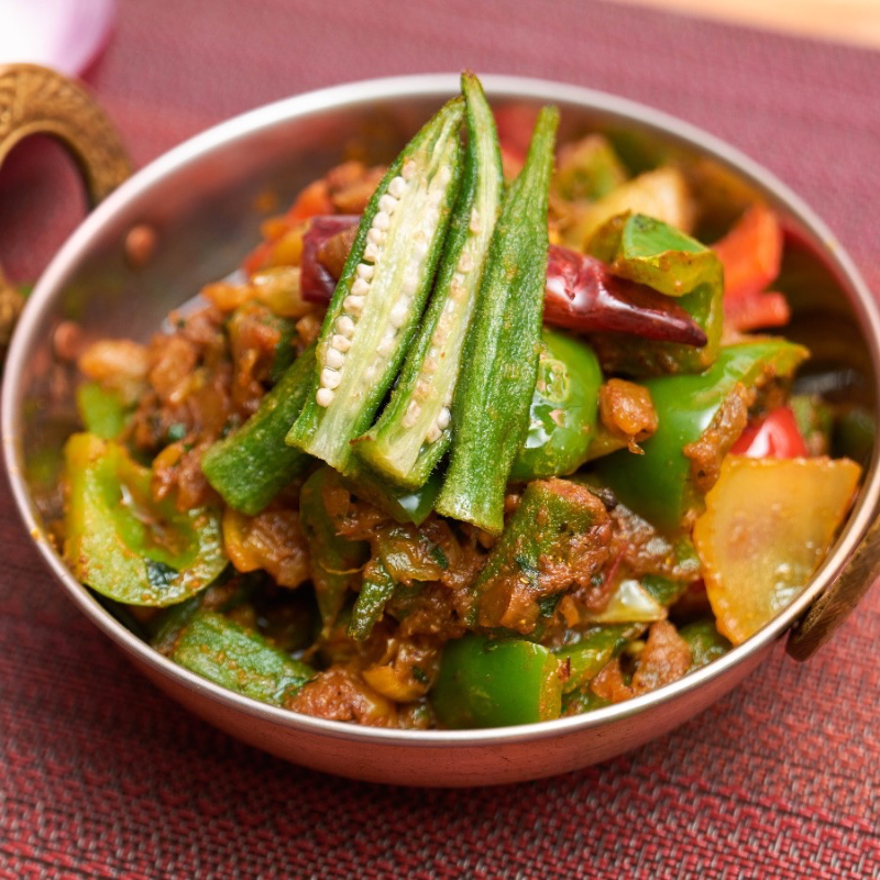 Bhindi Anardana (Vegan).