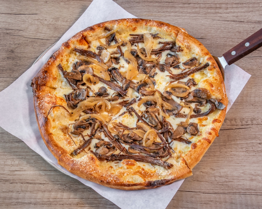Brisket Cheese Steak Pizza.