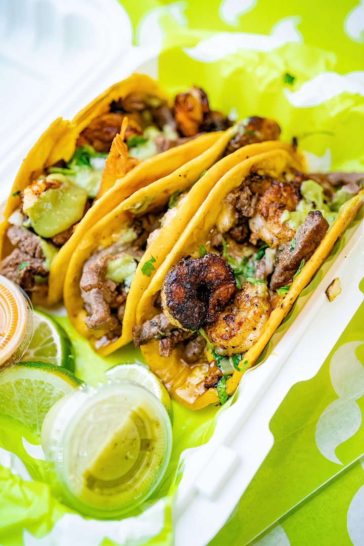 3x Surf & Turf Tacos.