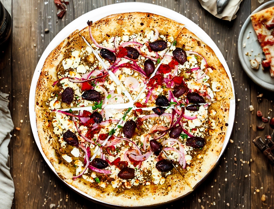 Roasted Eggplant & Feta Pizza.
