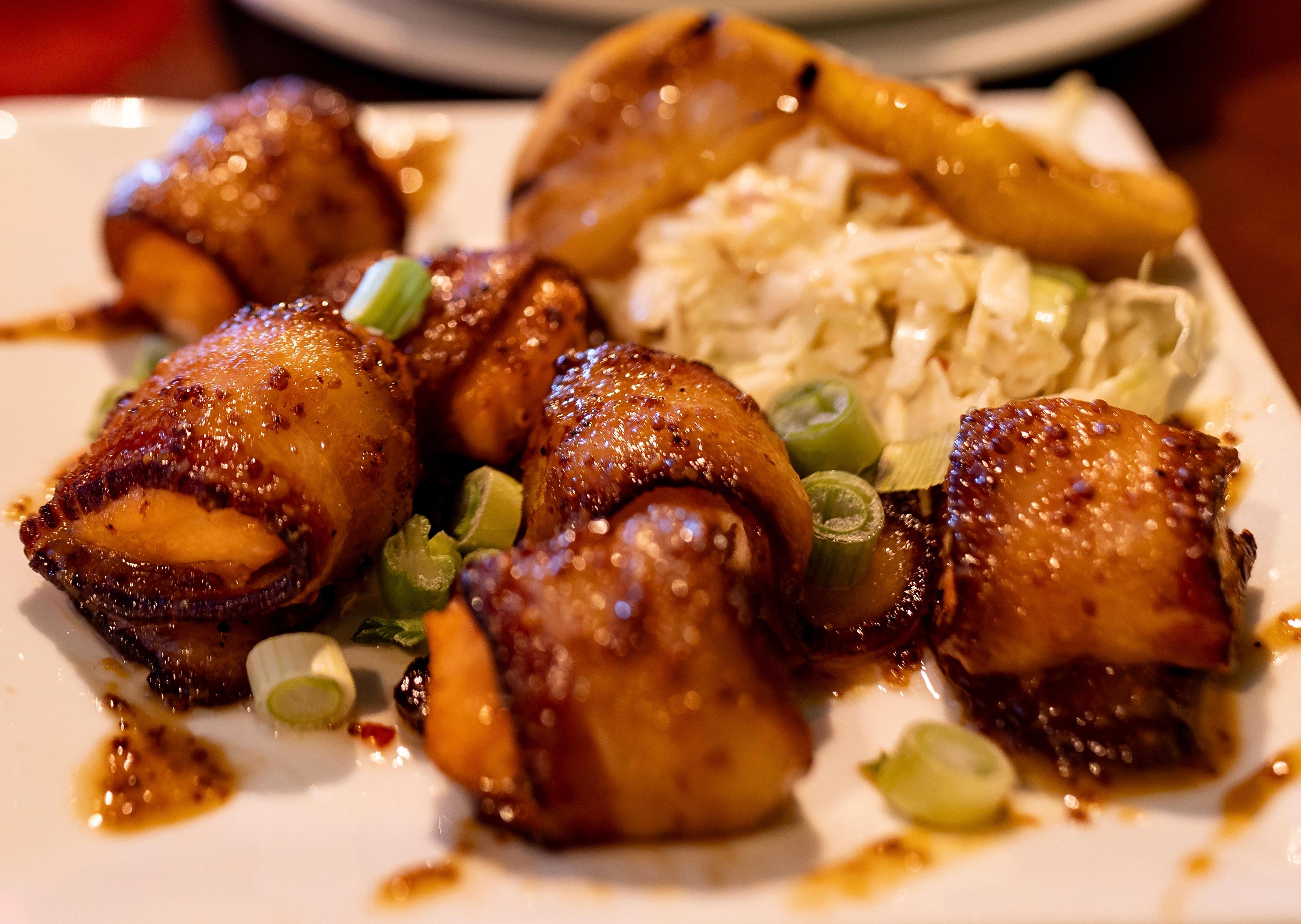 Bacon Wrapped Salmon Bites (GF).
