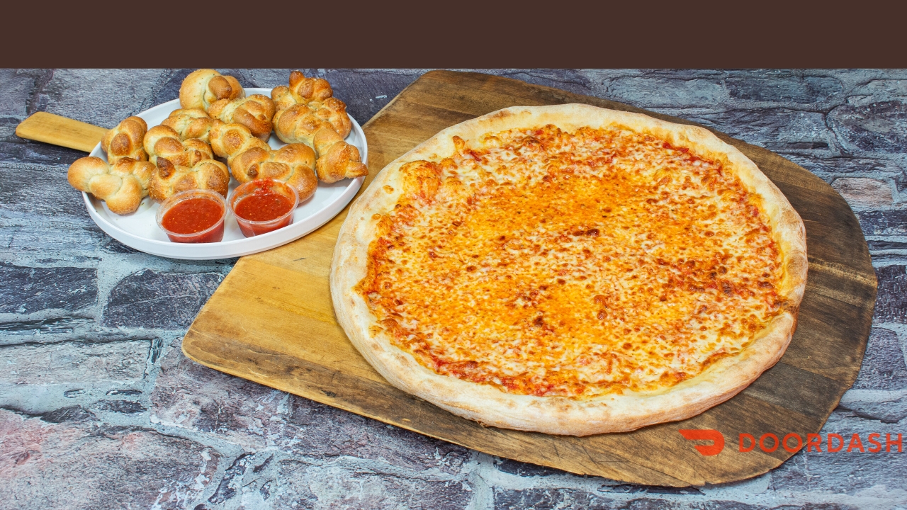 Large Cheese Pizza & 12 Free Knots.