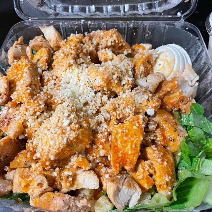 Buffalo Grilled Chicken Caesar salad.