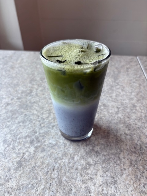 Iced Blueberry Matcha Latte.
