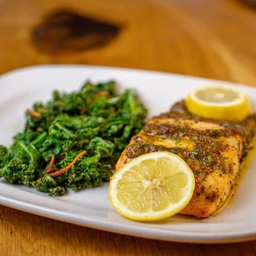 Planked Salmon.