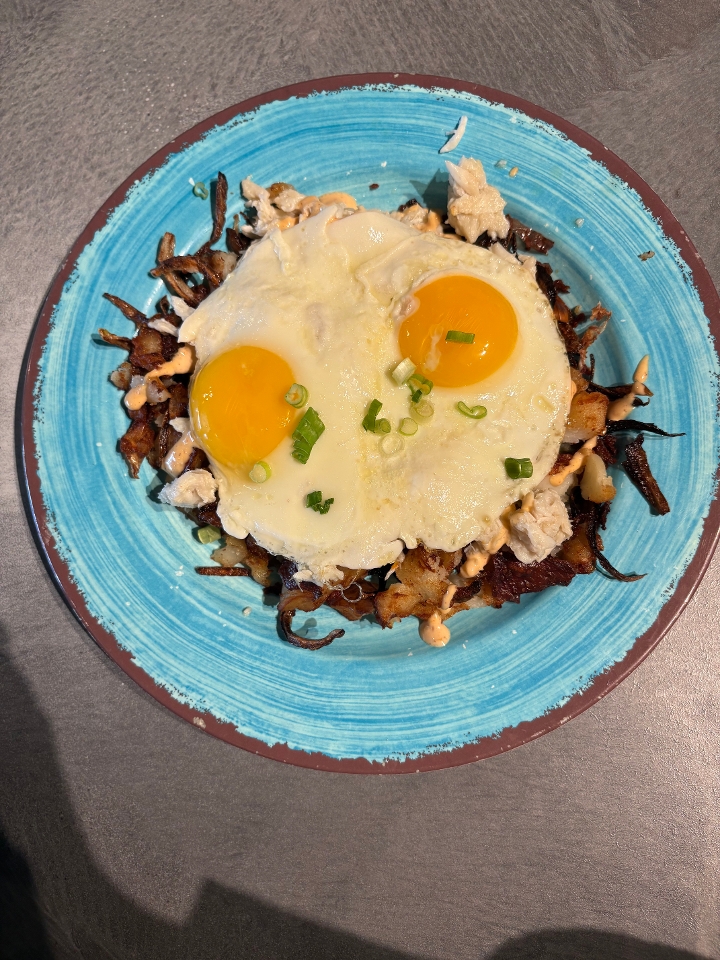 Lump Crab Hash & Eggs.