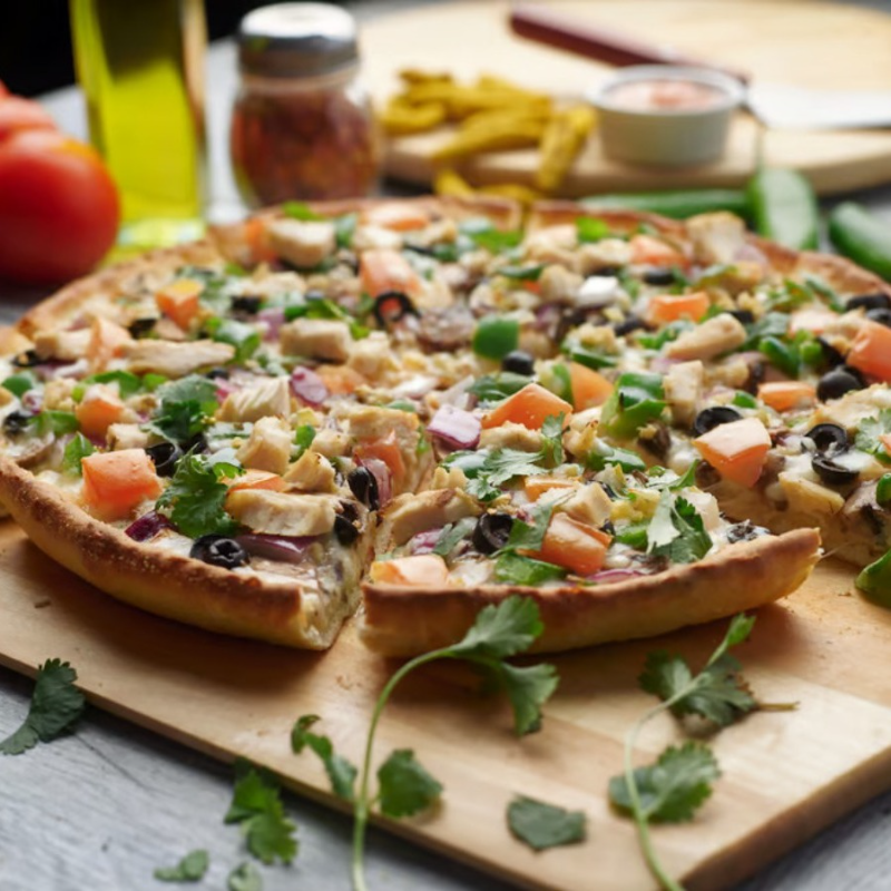 Deep Pan Indian Garlic Chicken Pizzatwist.