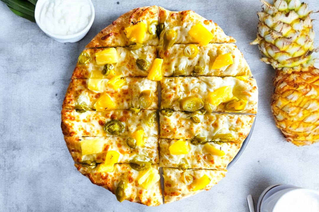 Garlic Bread with Jalapenos and Pineapple.