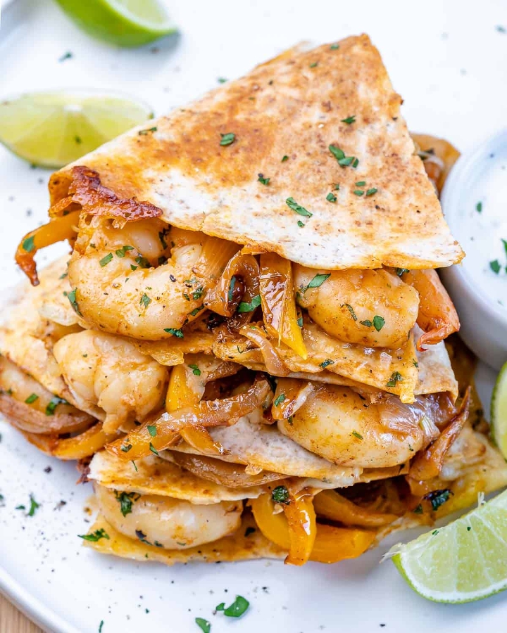 SHRIMP QUESADILLA.