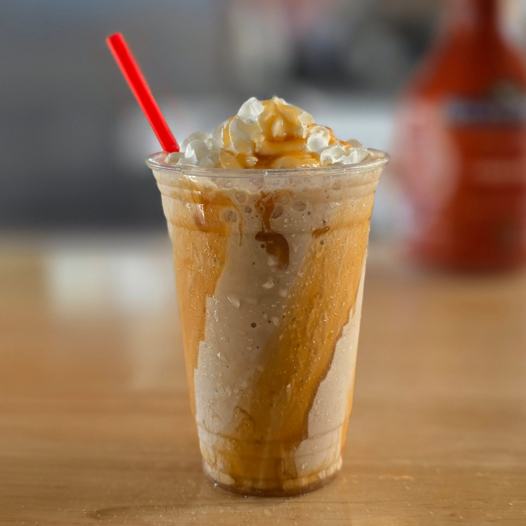 Caramel Latte Frappe.