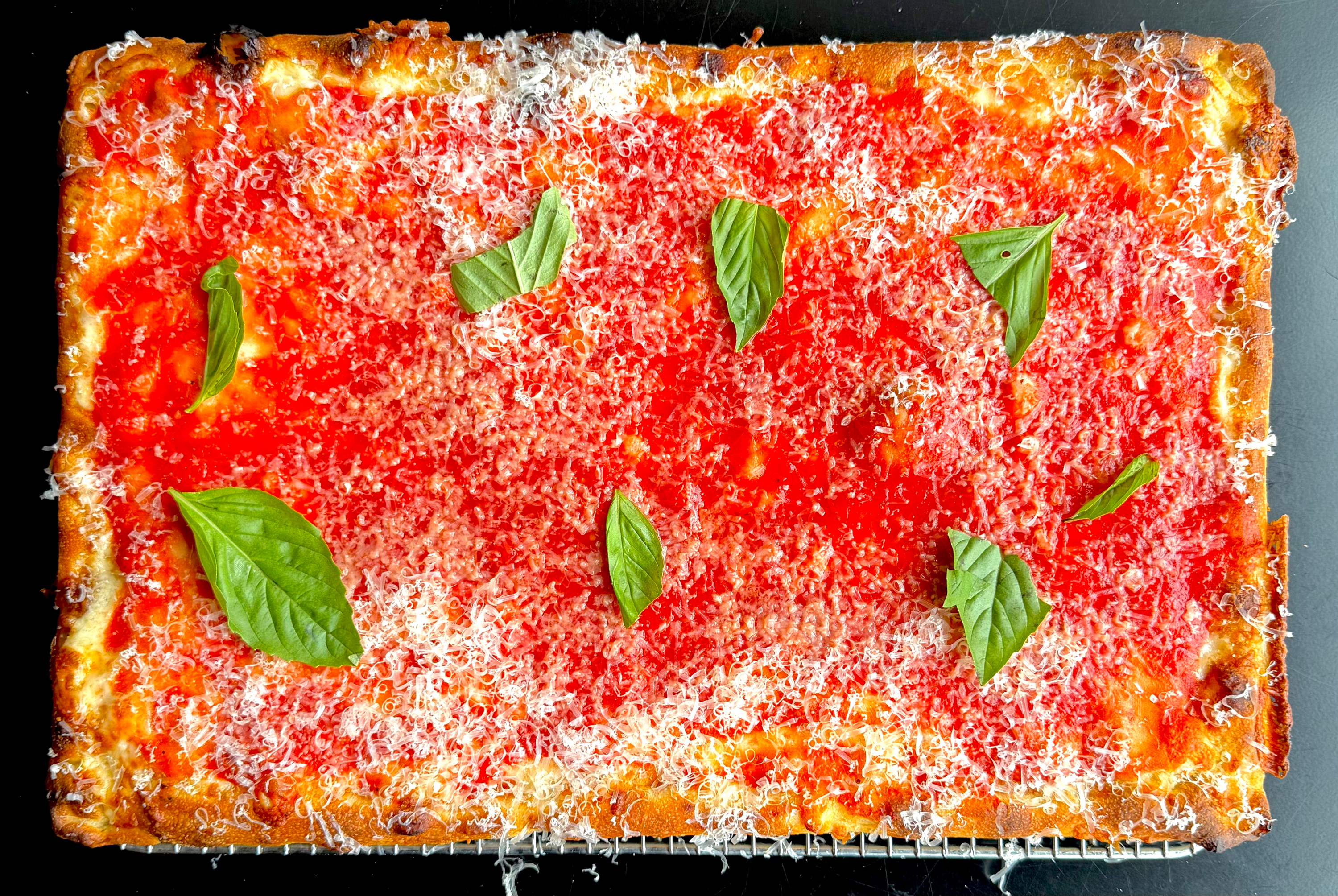 Upside Down Sicilian Pizza.