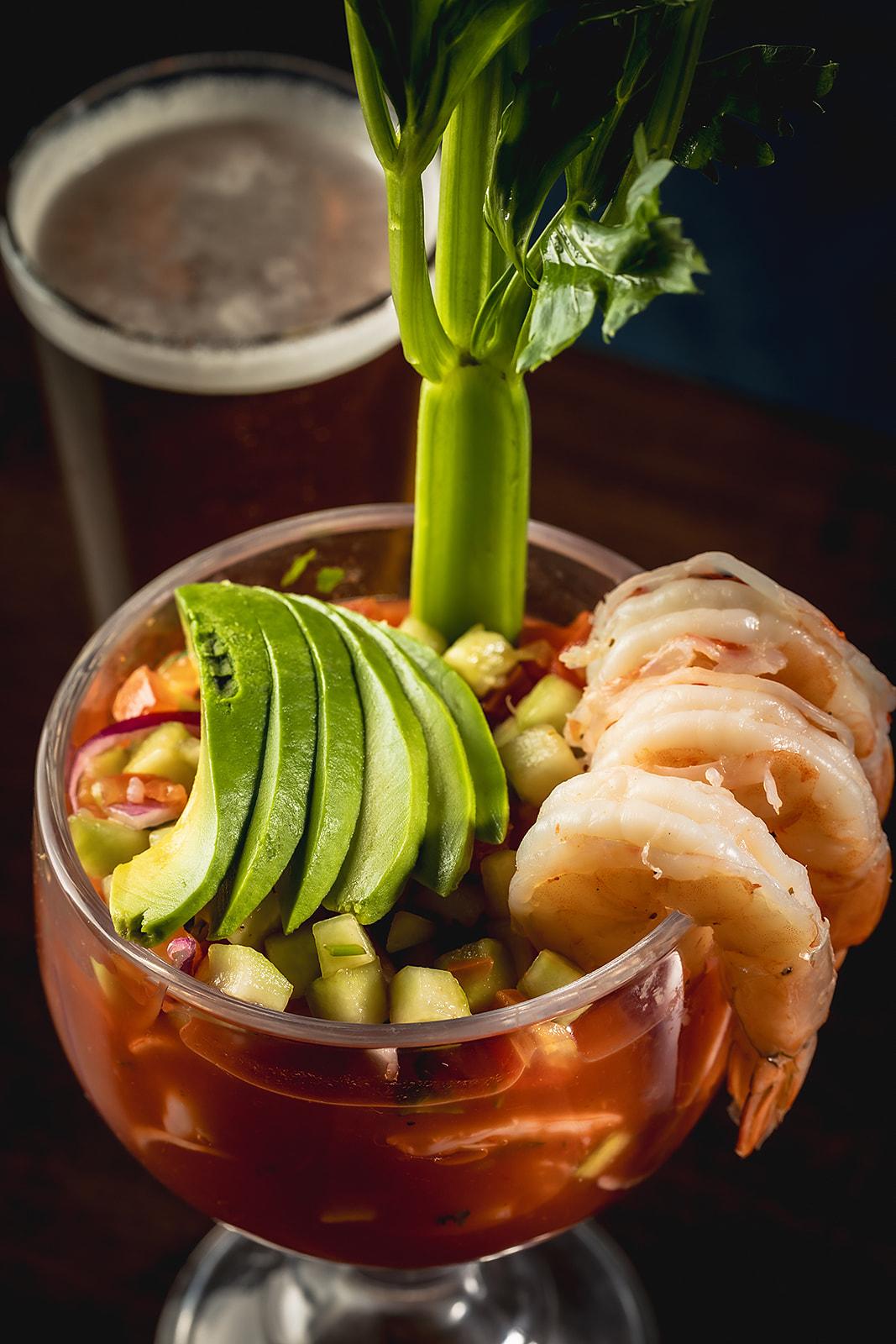 BLU Sonoran Shrimp Cocktail.