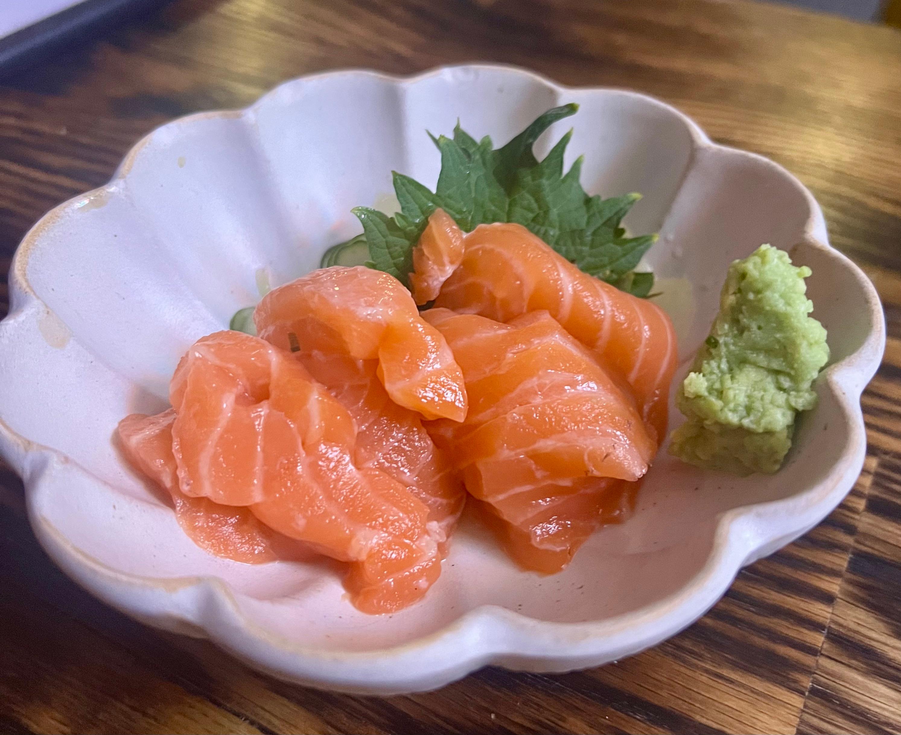 Wild King Salmon Sashimi (raw).