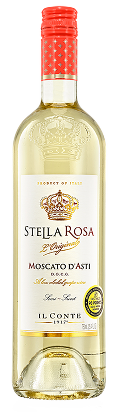 Il Conte Stella Rosa Moscato D'Asti Muscat Moscatel - White Wine from Italy - 750ml Bottle.