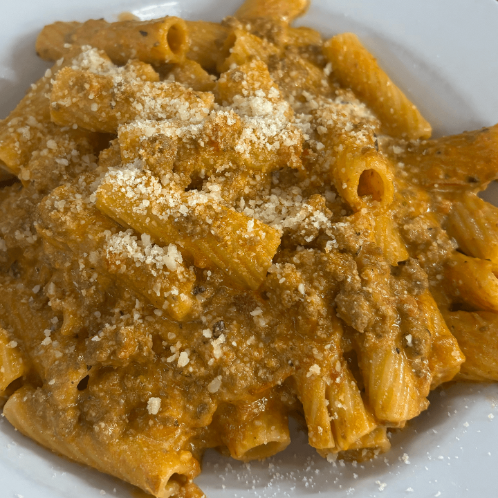 Rigatoni Bolognese.