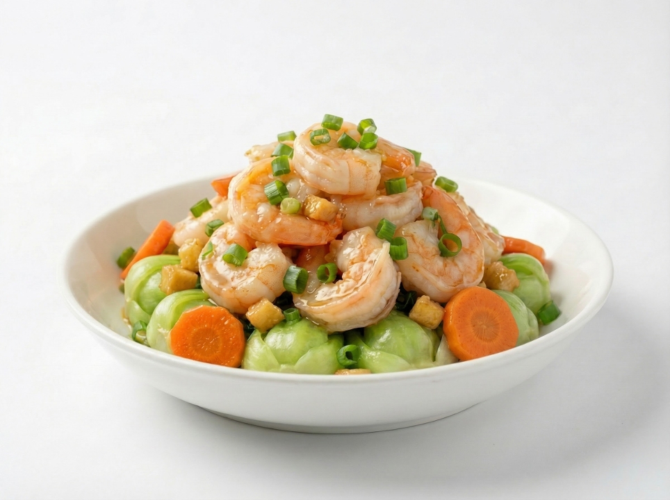 Shrimp and Baby Bok - Clear Garlic Sauce.