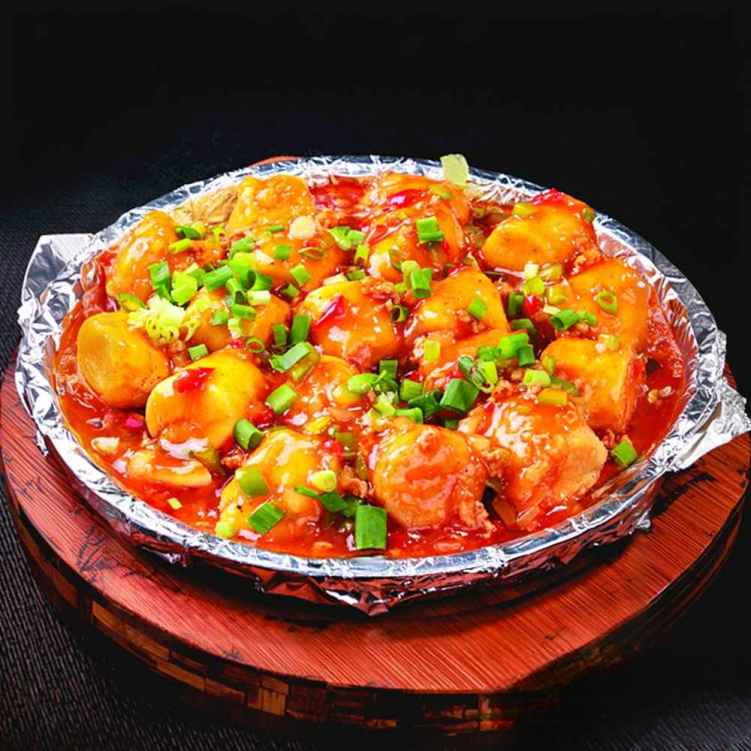 PK16. 紅燒玉子豆腐/Crispy Japanese Egg Tofu w. Pork in Oyster Sauce.