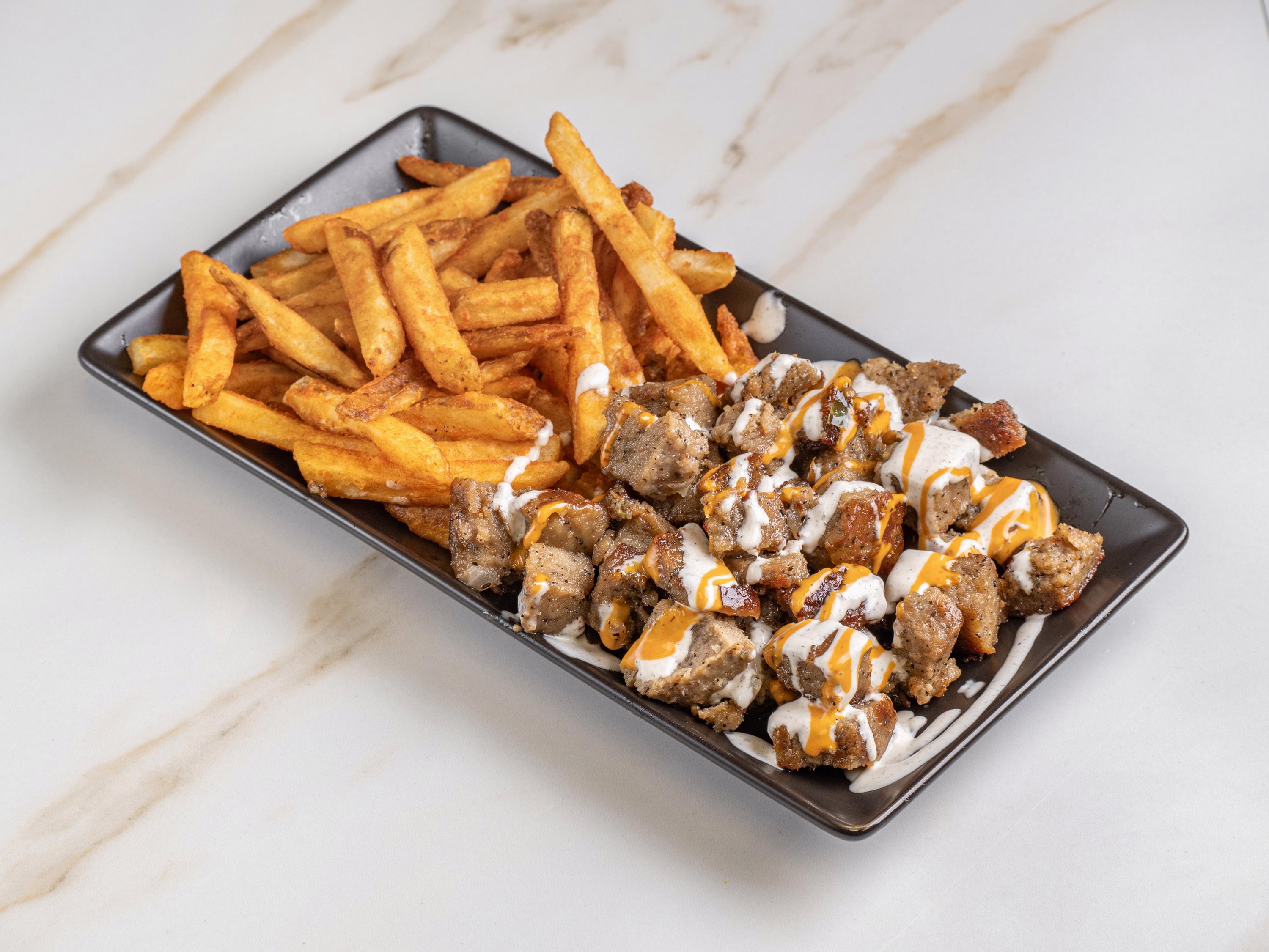 Lamb Over Fries.