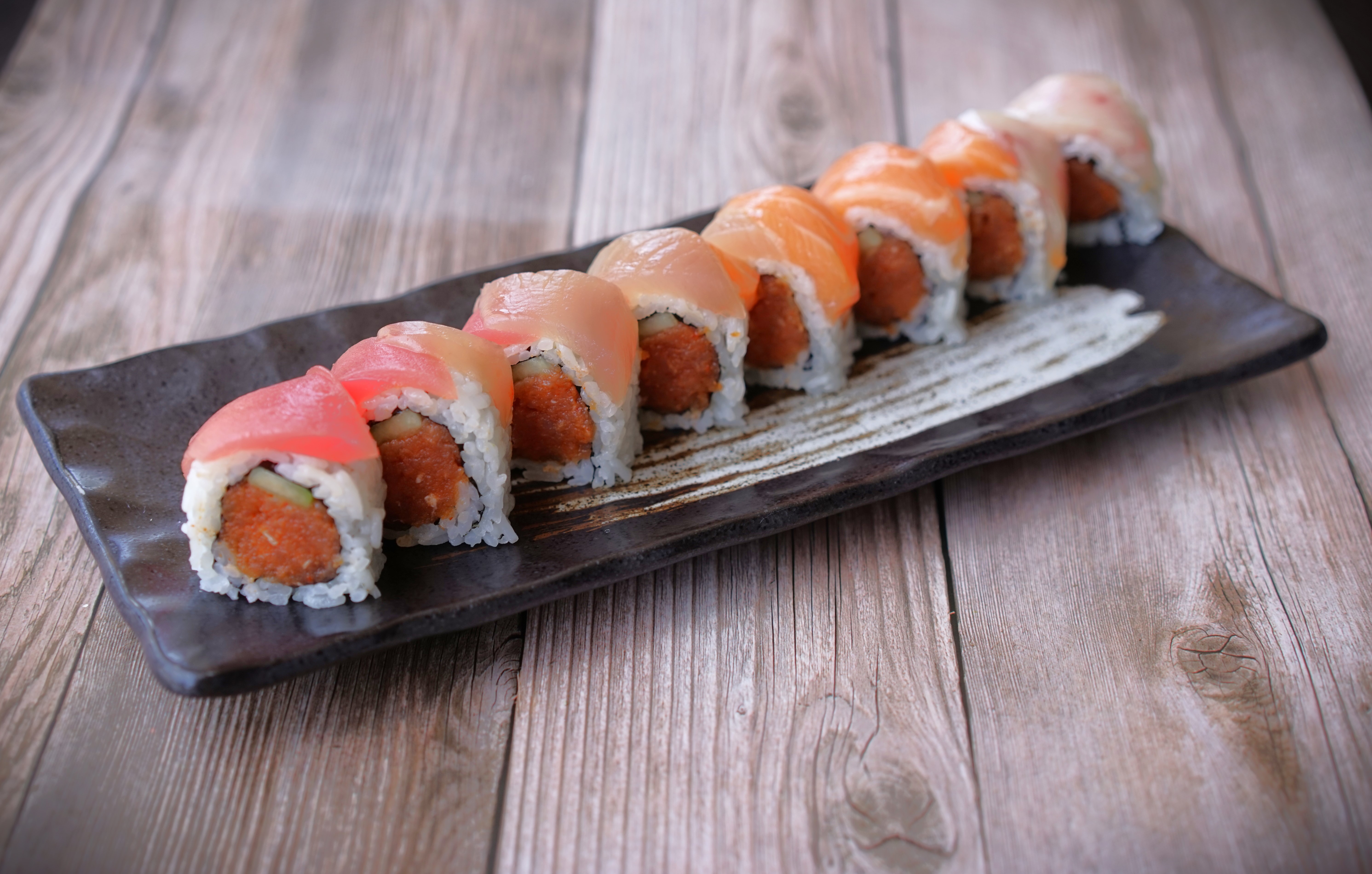 Spicy Rainbow Roll.