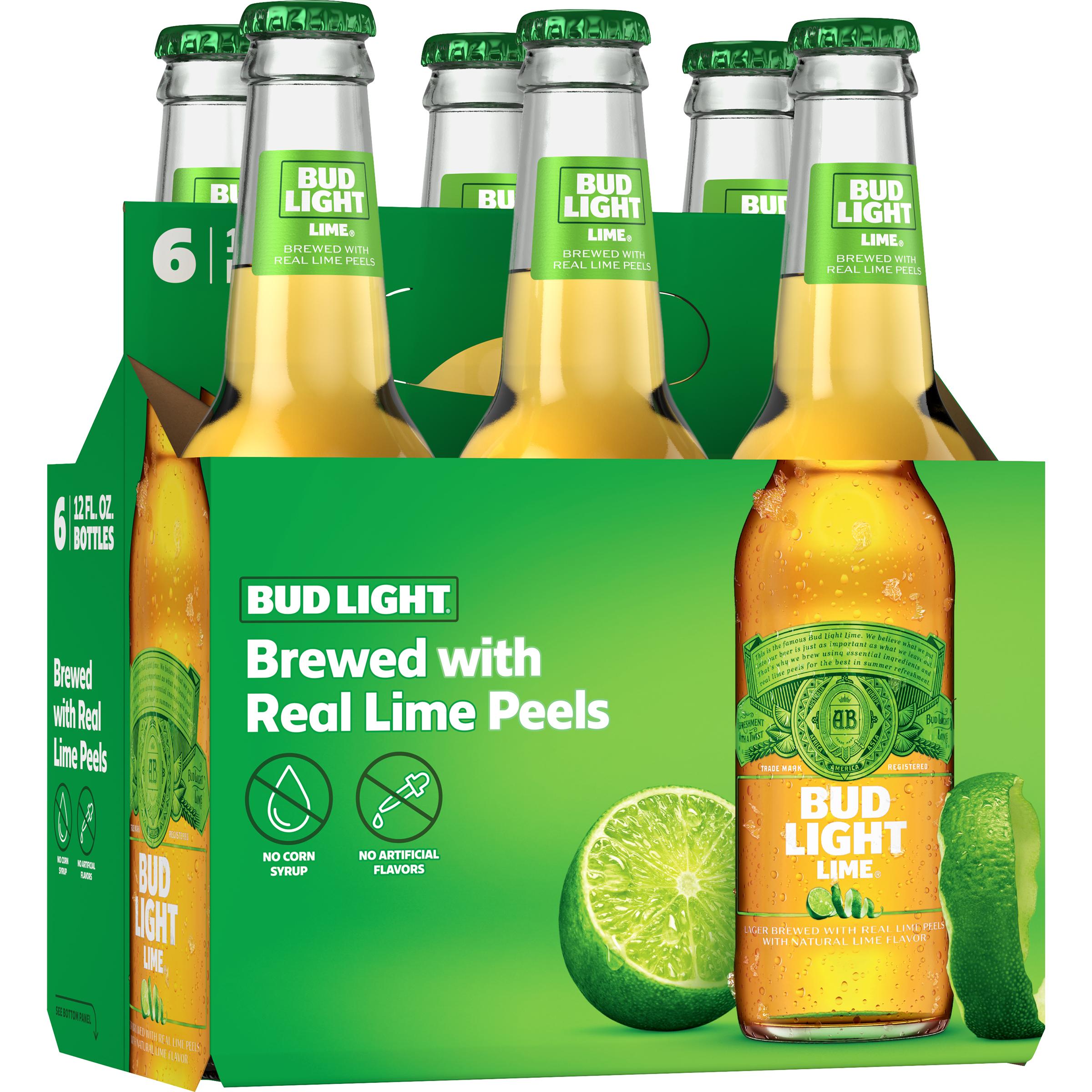 Bud Light Lime Lager - Beer - 6x 12oz Bottles.