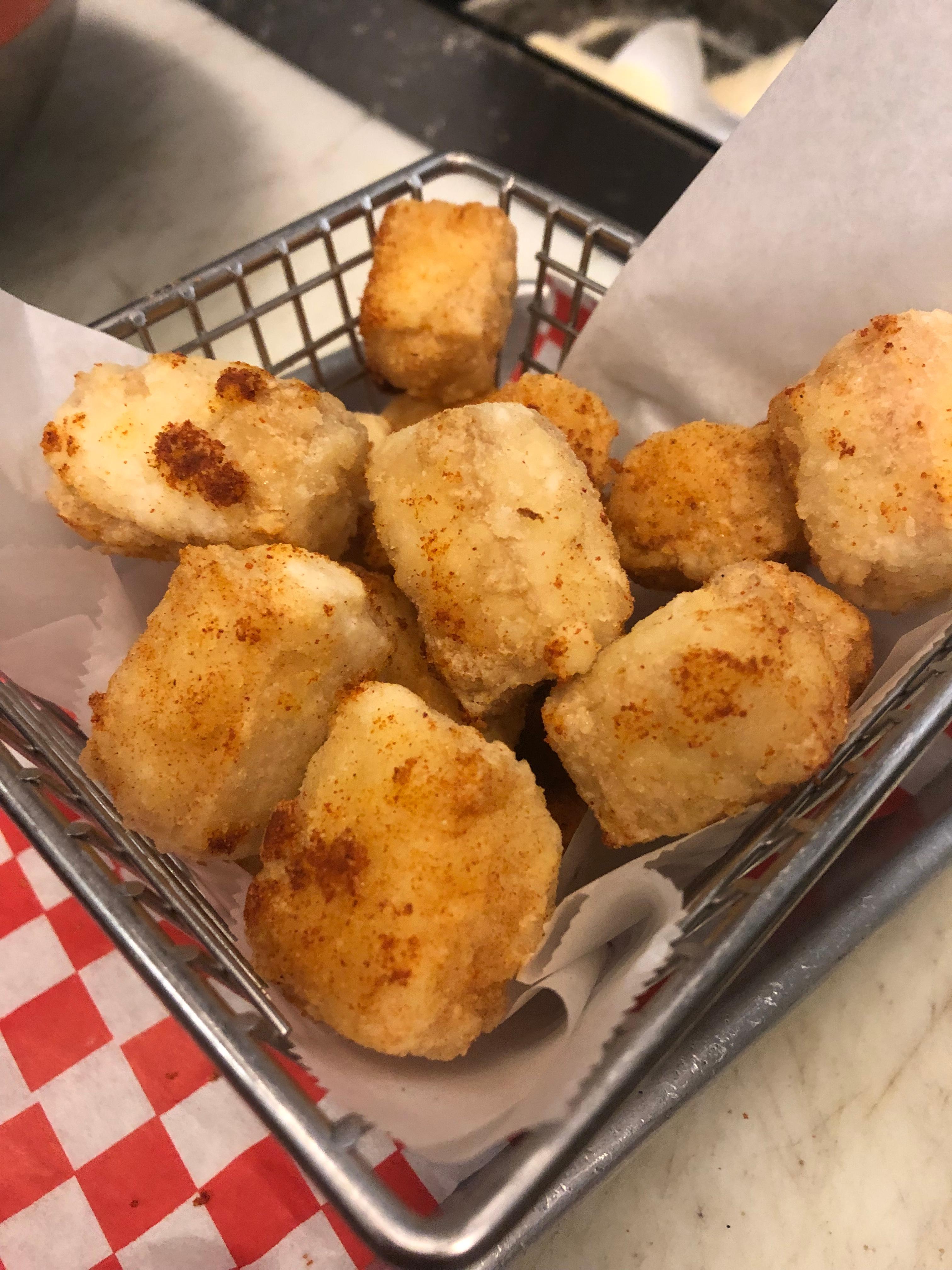 Fried Tofu & Dip (Gluten Free & Vegan).