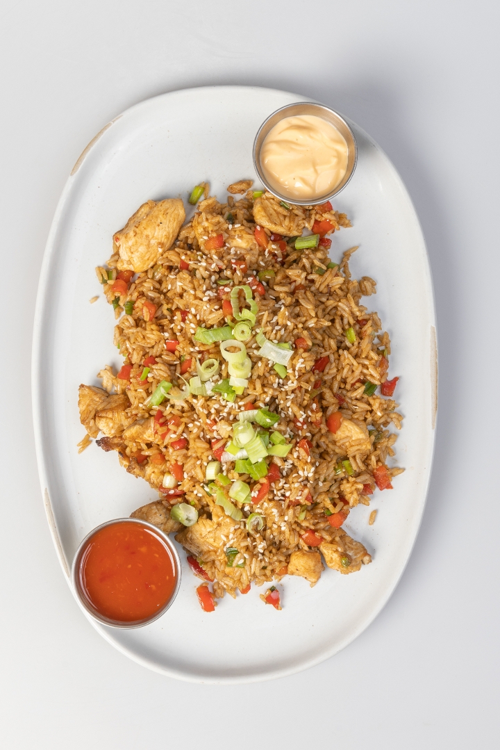 Special fried rice with chicken.