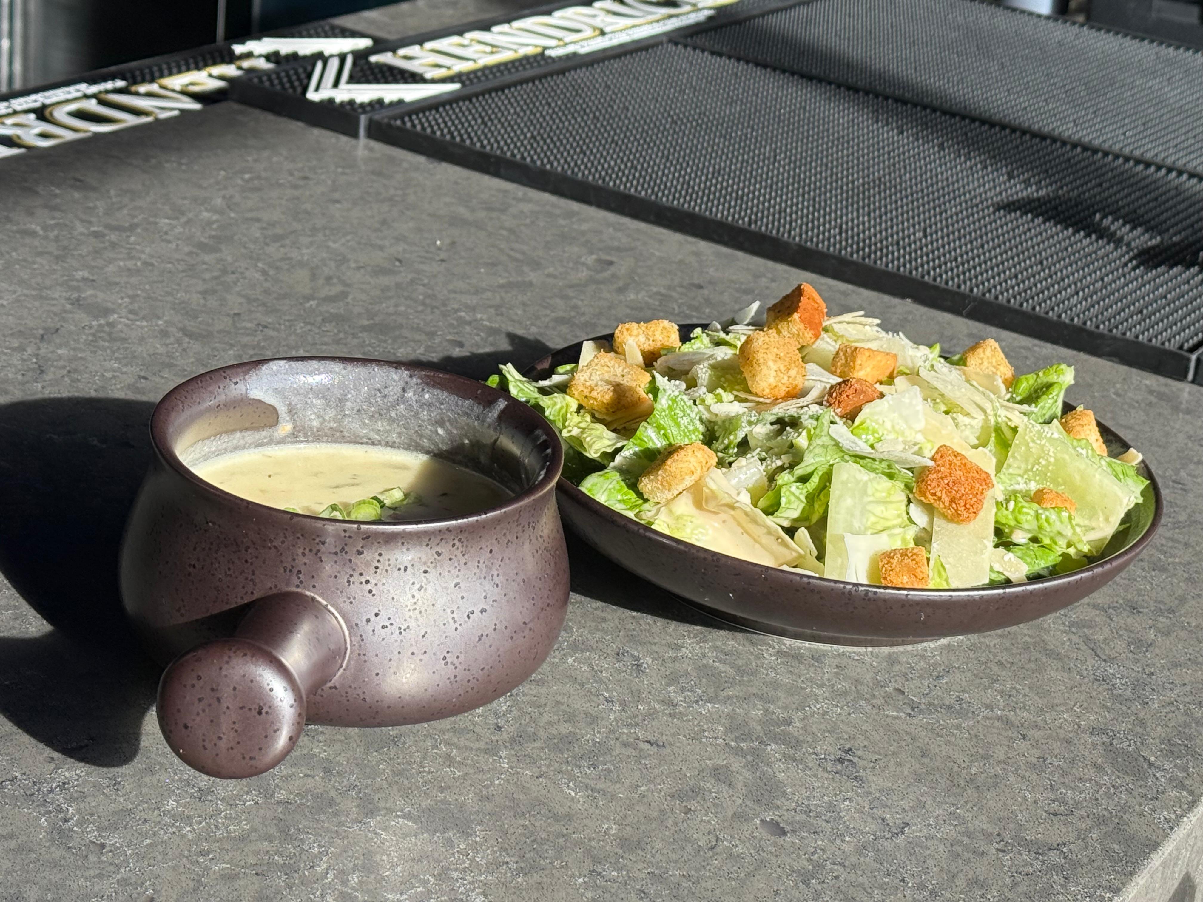 Caesar Salad & Cup of Soup.