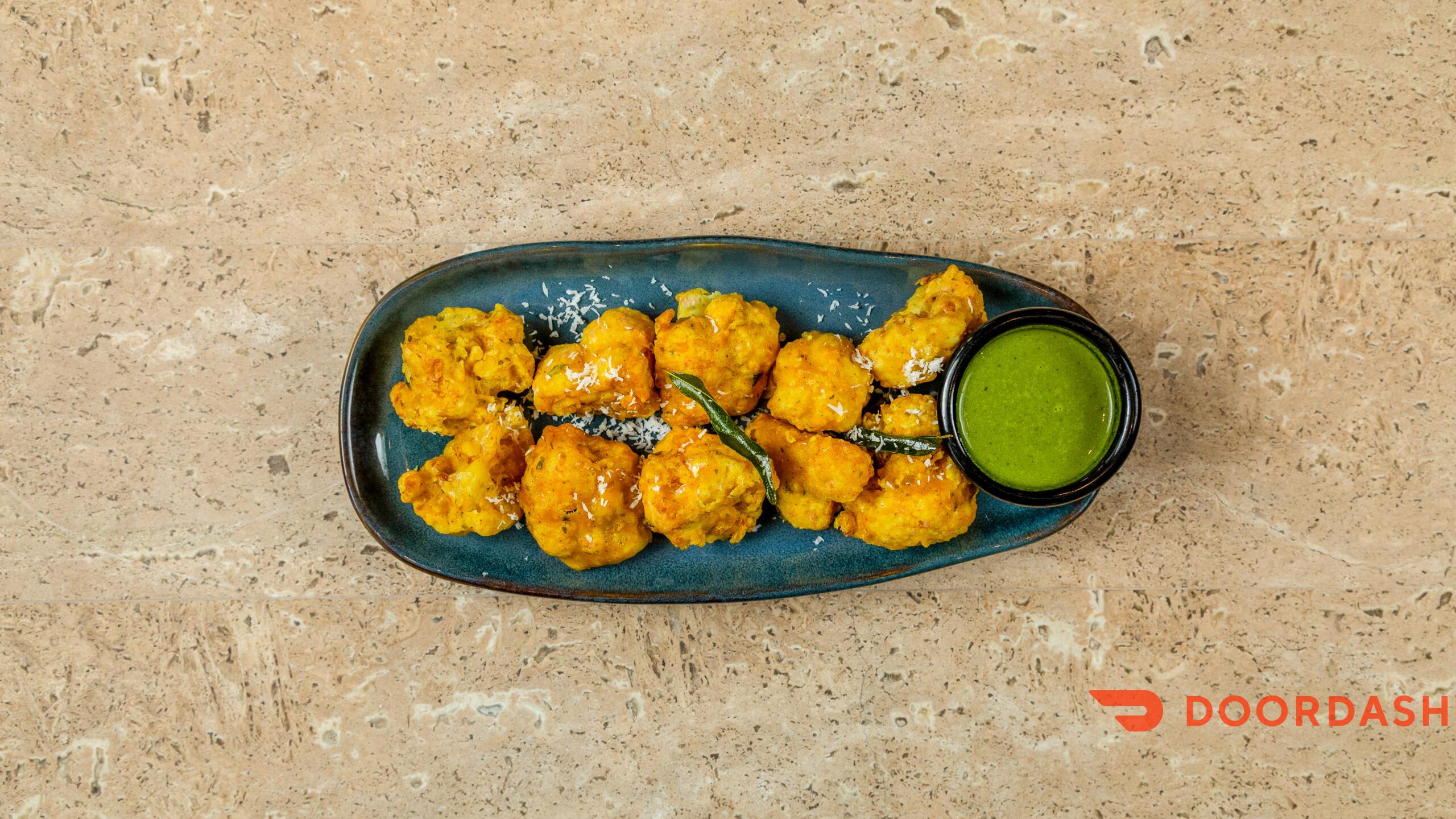 Malabar Cauliflower Fritters (vegan).
