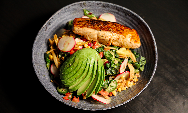 GRILLED SALMON SALAD.