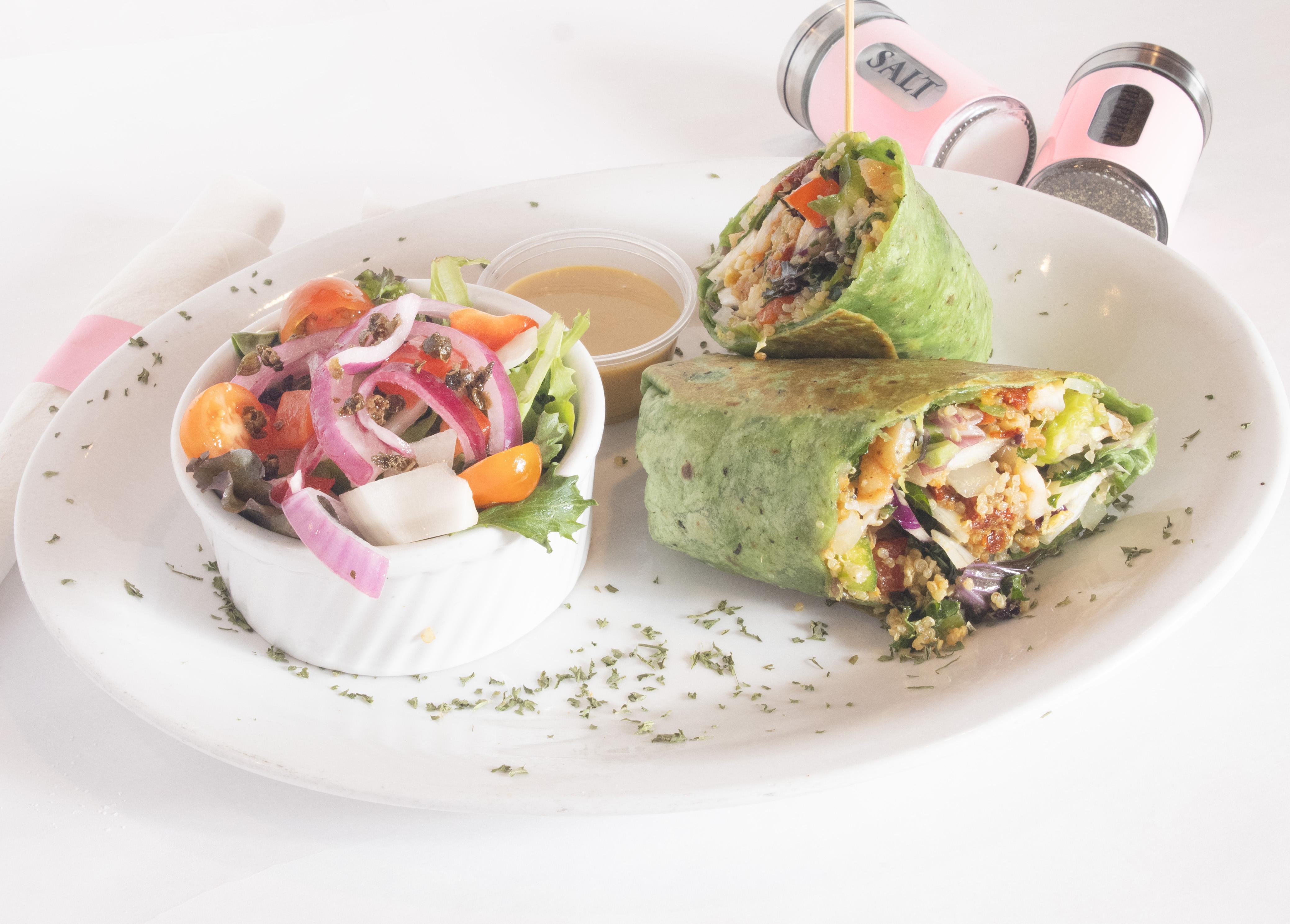 Shrimp Quinoa Wrap.