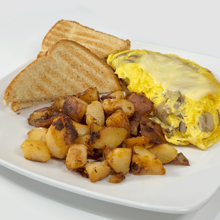 MUSHROOM & CHEESE OMELET.