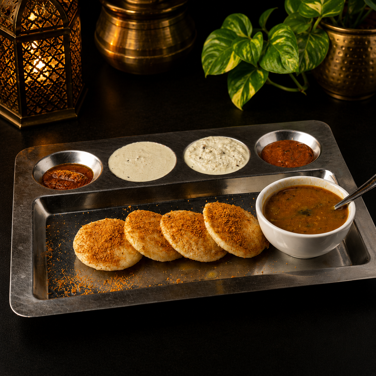 Ghee Karam Idli (4 pcs).