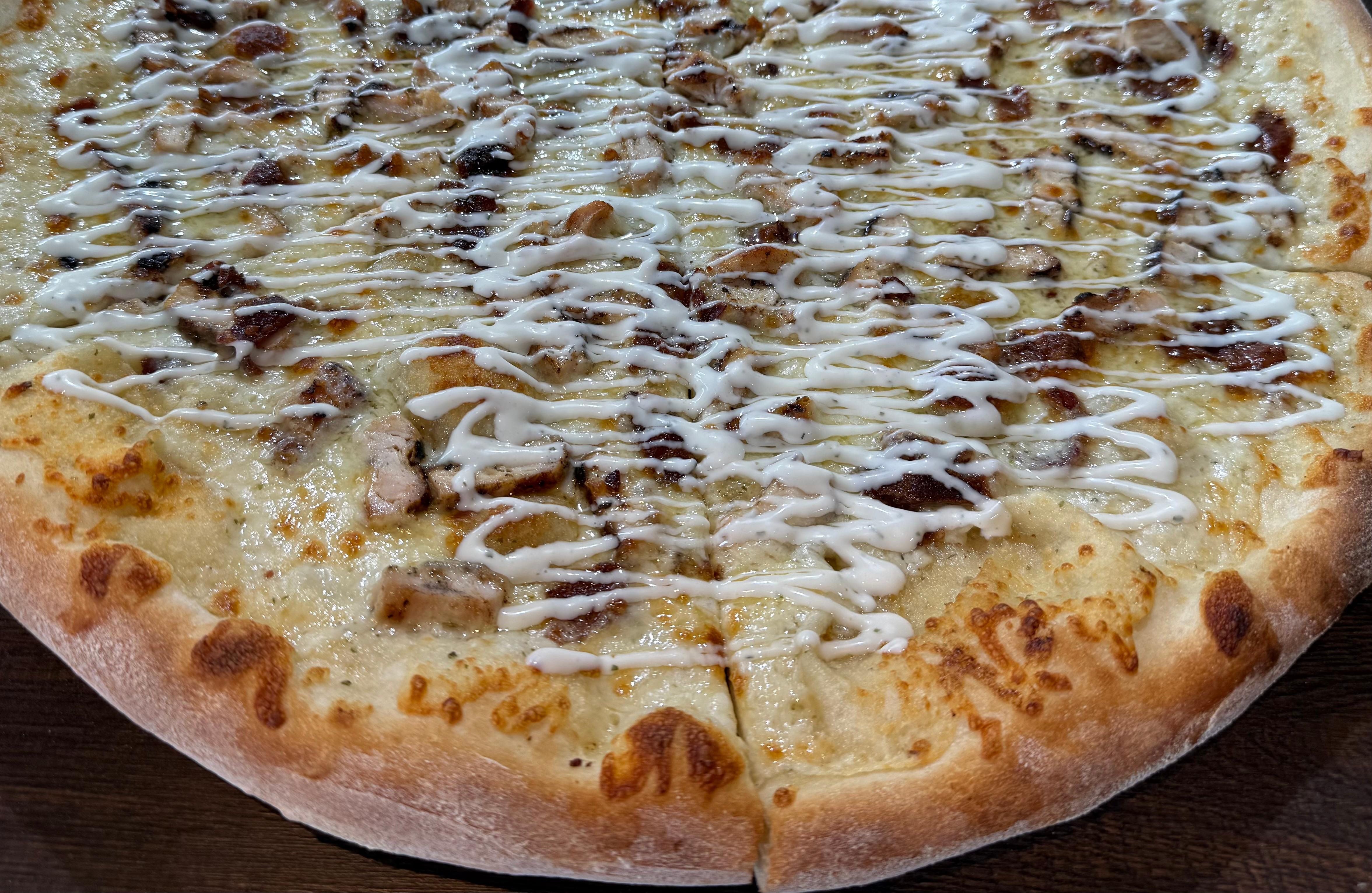 Chicken Bacon Ranch Pizza.