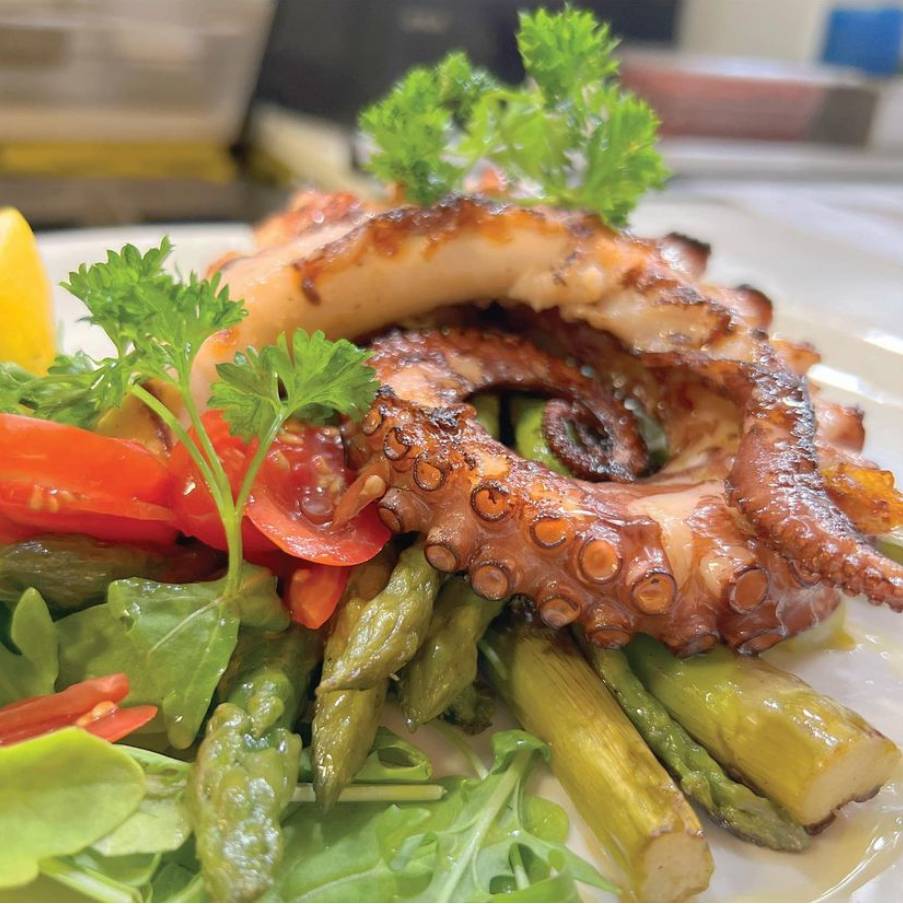 Grilled octopus.