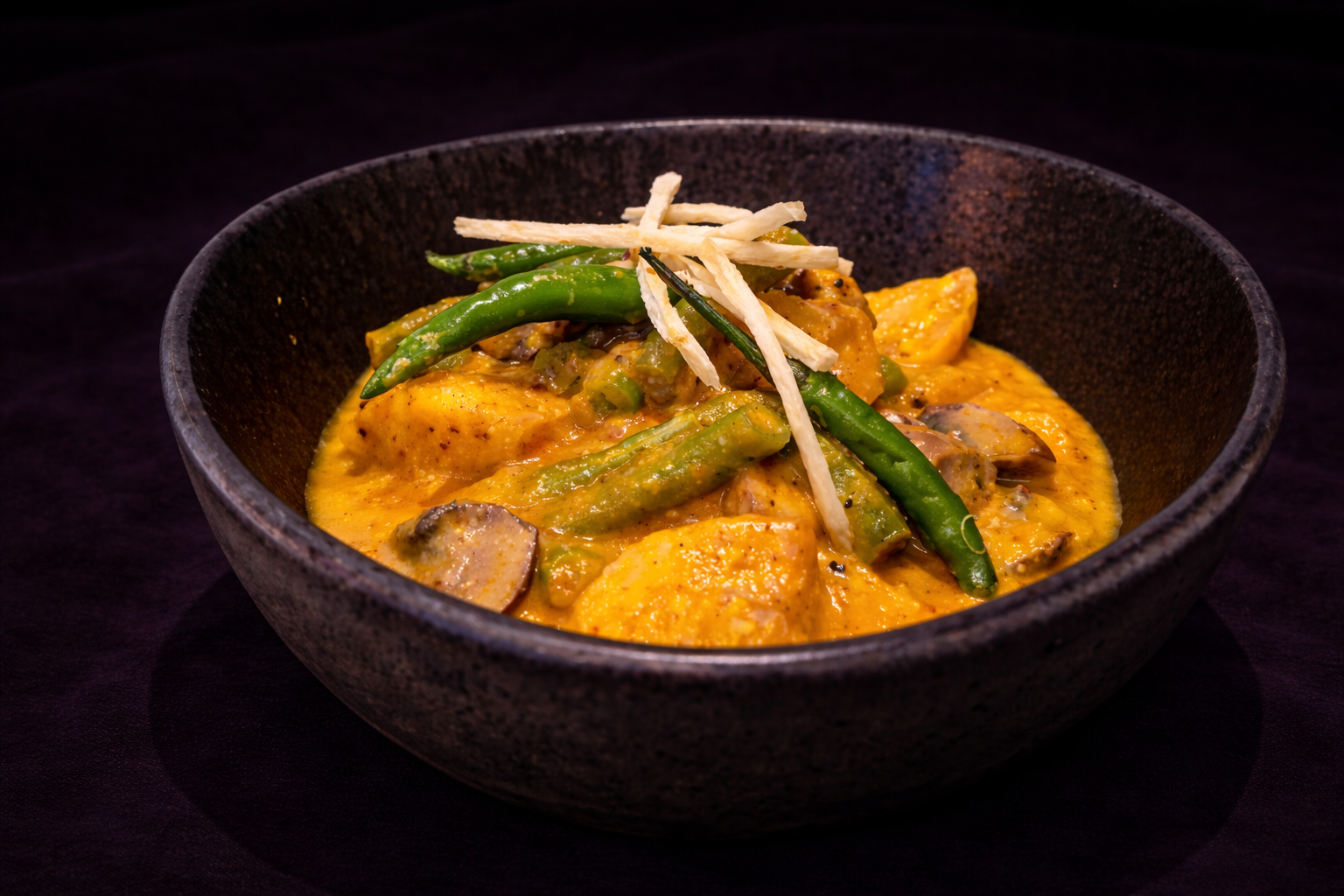 Yukon Gold-Green Beans-Mushrooms Curry.