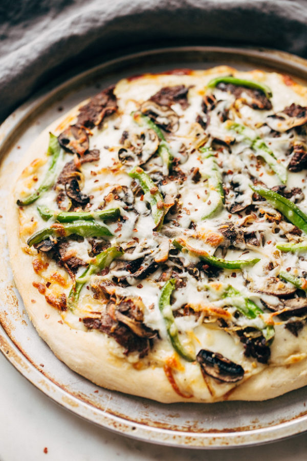 Steak or Chicken Pizza.