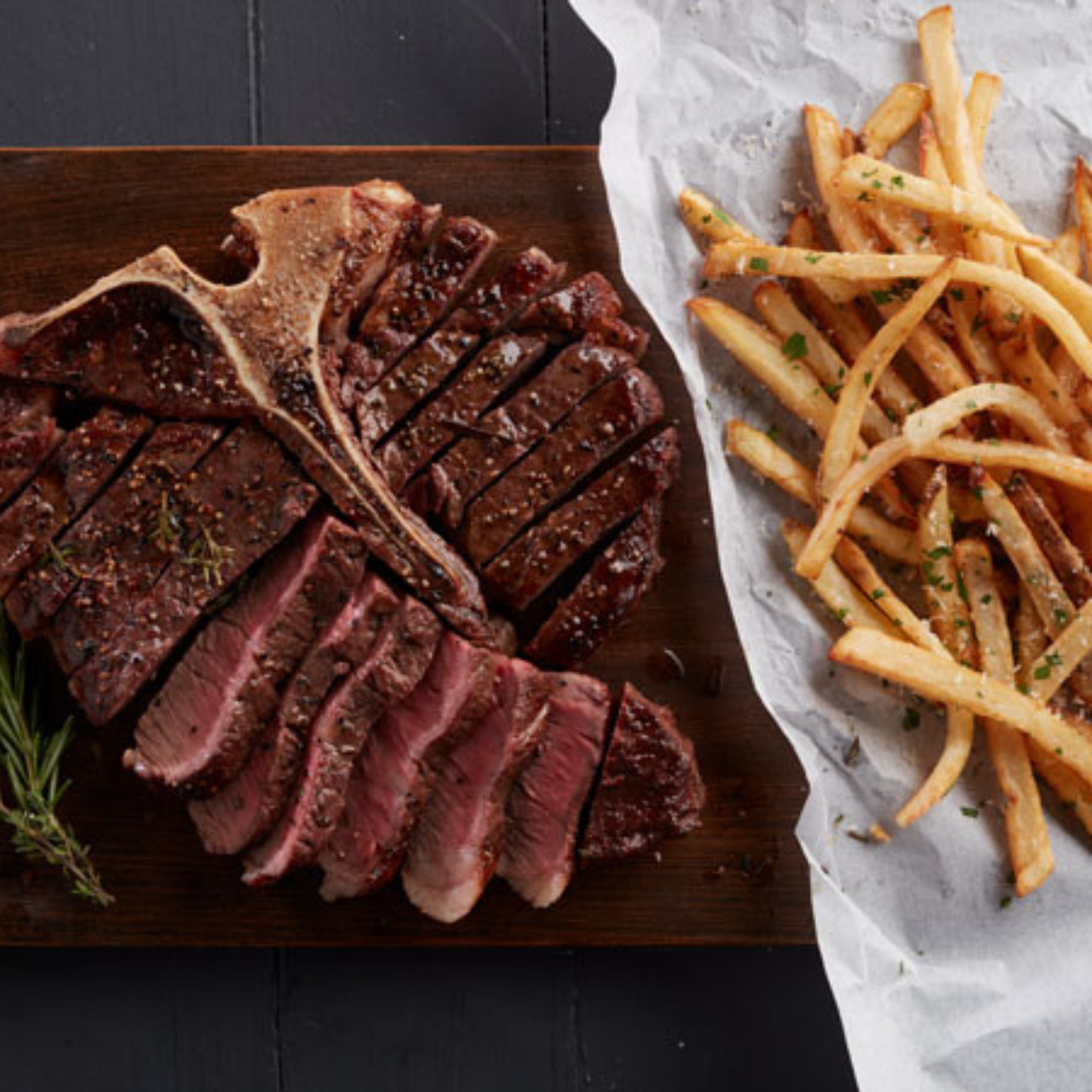 Sirloin in Cowboy Espresso Coffee Rub with Fries.