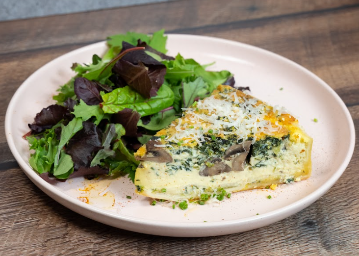 Spinach & Mushroom Quiche.