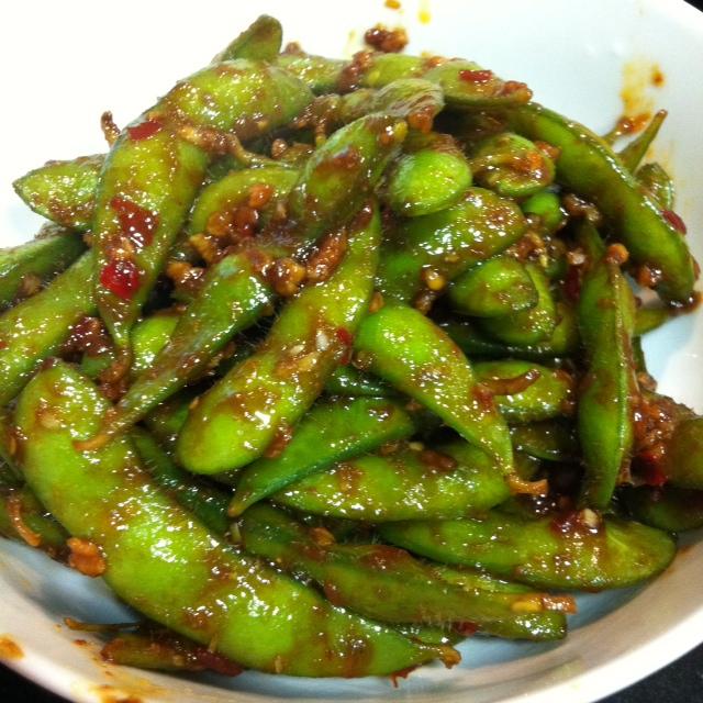 Spicy Edamame w/ Garlic.