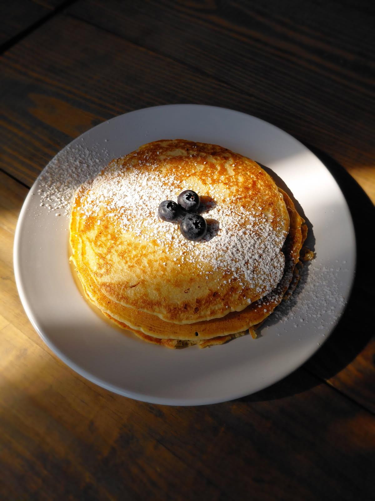 3 Blueberry Pancakes.