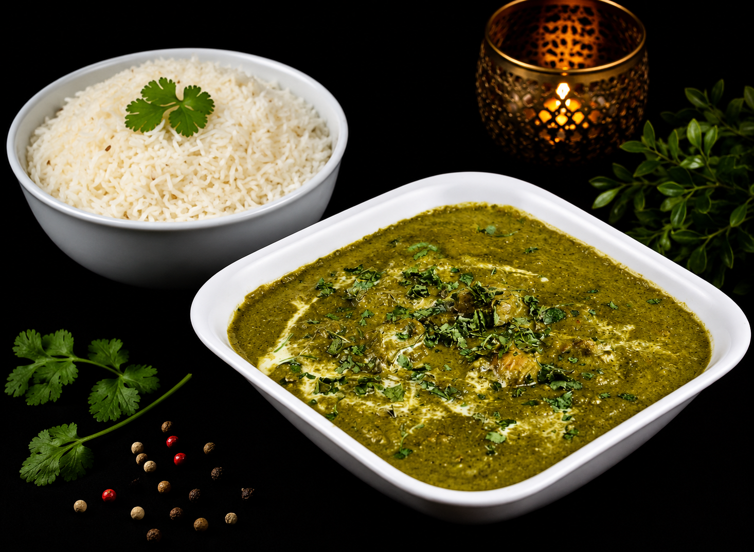 Saag Shrimp.