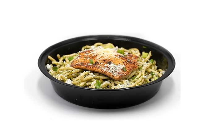 Blackened Salmon Pesto.