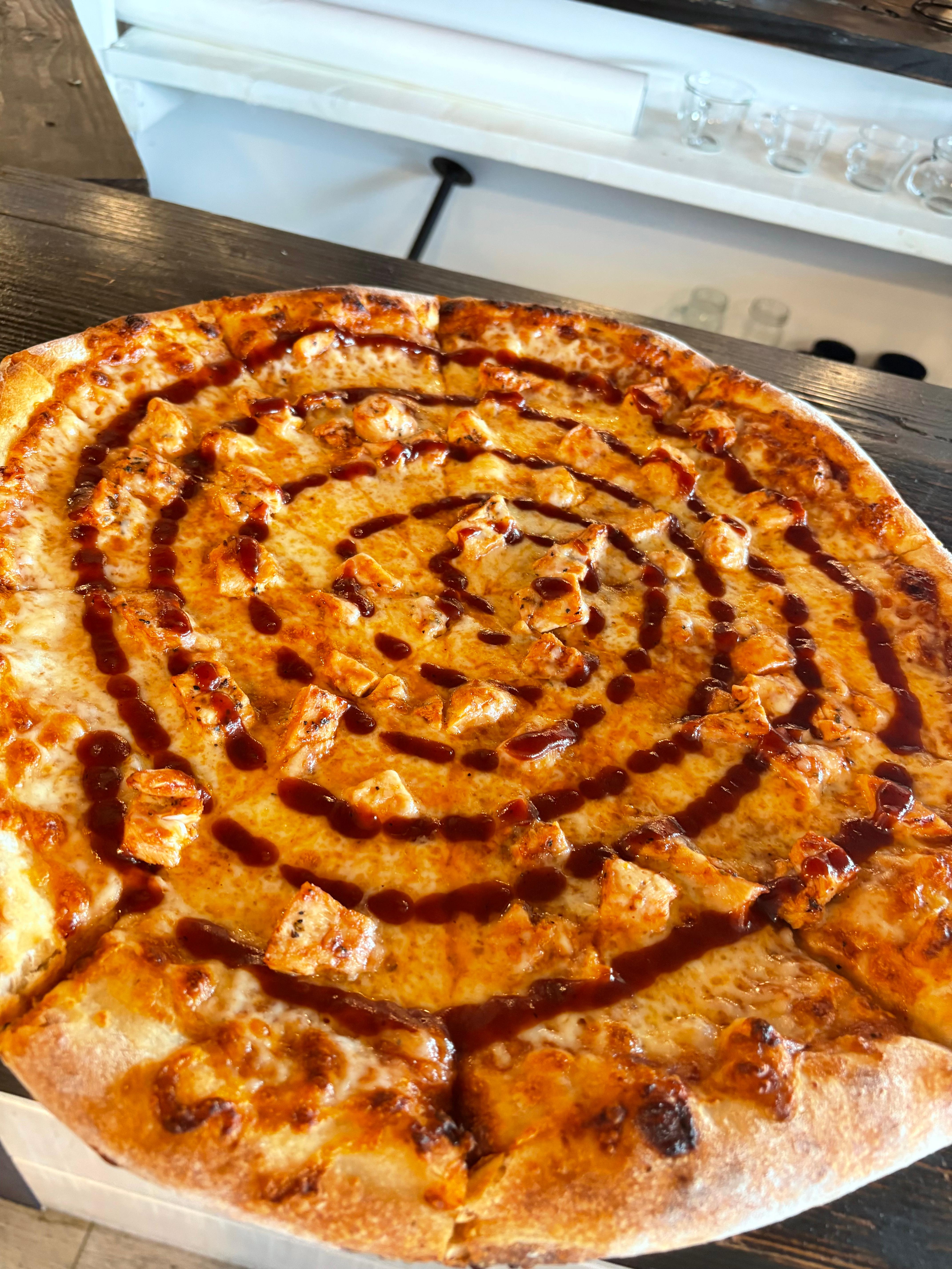 Chicken BBQ Pizza.