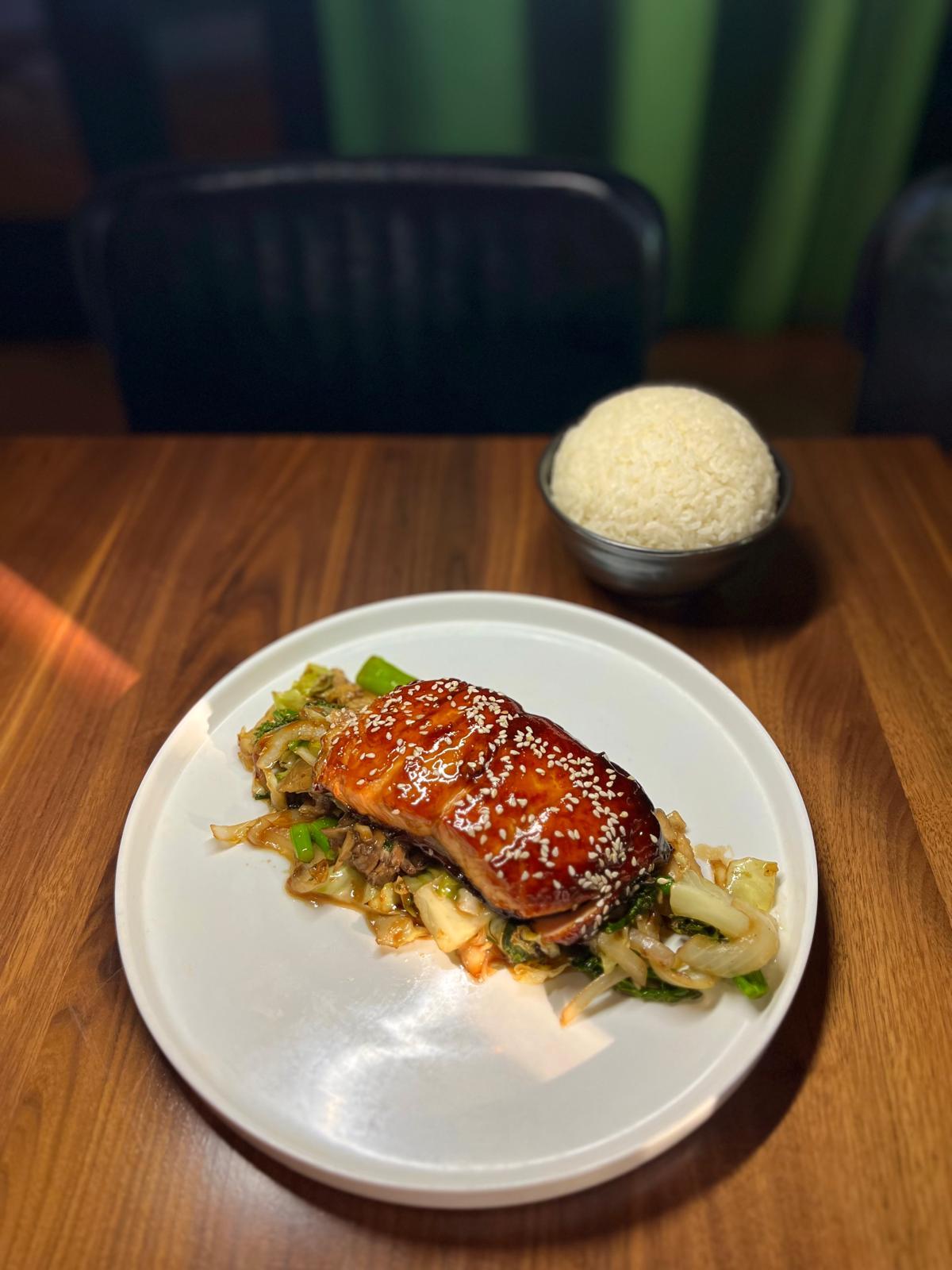 Roasted Chiltepin Honey Salmon.